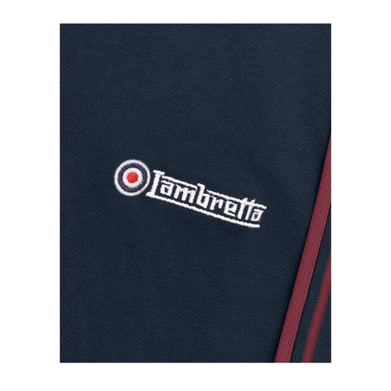 Lambretta Heren Twin Tip Groot & Lang Poloshirt (Donker marine/Bourgondië) - Image 5