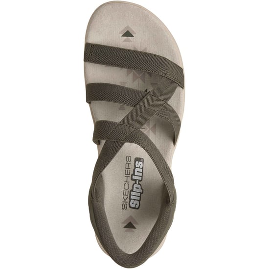 Skechers Reggae Slim Stretch Flex Textiel Dames Olijf Sandalen - Image 3