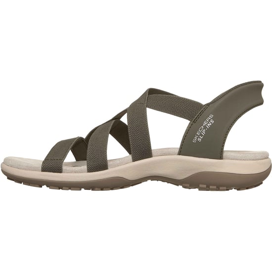 Skechers Reggae Slim Stretch Flex Textiel Dames Olijf Sandalen - Image 4