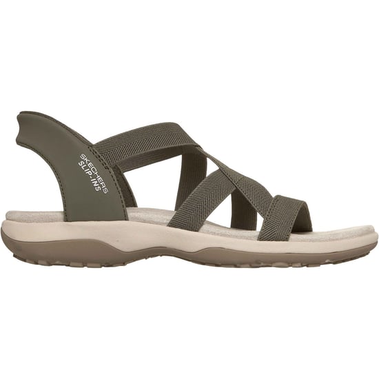 Skechers Reggae Slim Stretch Flex Textiel Dames Olijf Sandalen - Image 5