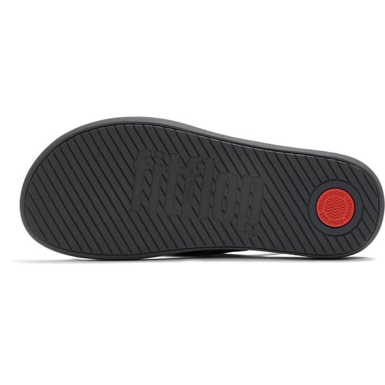 Fitflop iQushion Polyester Men's Black/Charcoal Flip Flops - Image 2