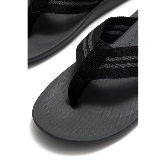 Fitflop iQushion Polyester Men's Black/Charcoal Flip Flops - Image 5