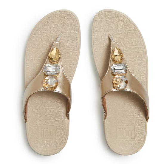 Fitflop Lulu Ultra-Jewel Toe-Post Polyurethane Women's Platino Sandals - Image 3