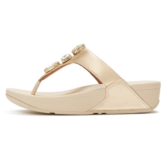 Fitflop Lulu Ultra-Jewel Toe-Post Polyurethane Women's Platino Sandals - Image 4