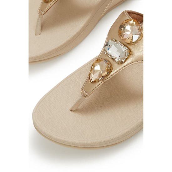 Fitflop Lulu Ultra-Jewel Toe-Post Polyurethane Women's Platino Sandals - Image 5