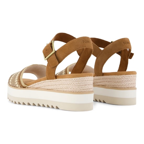TOMS Diana Wedge Leer Dames Donker Beige Sandalen - Image 2