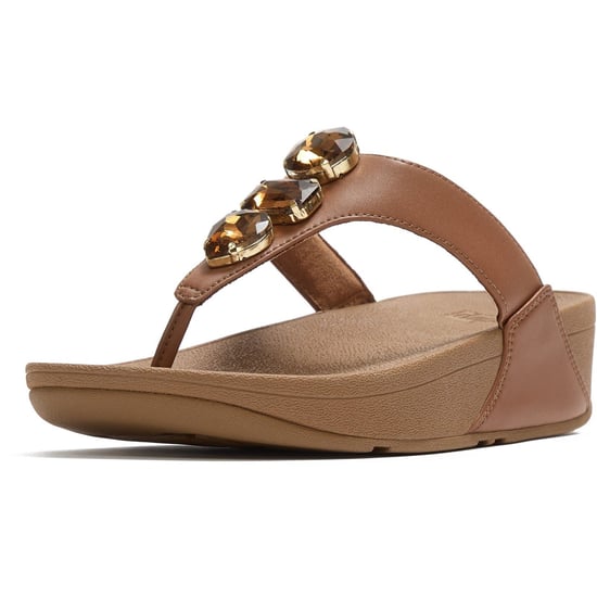 Fitflop Lulu Ultra-Jewel Toe-Post Polyurethane Women's Deep Tan Sandals - Image 1