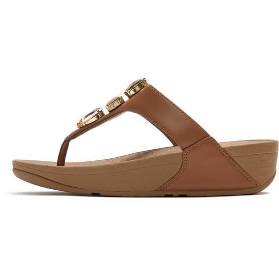 Fitflop Lulu Ultra-Jewel Toe-Post Polyurethane Women's Deep Tan Sandals - Image 4