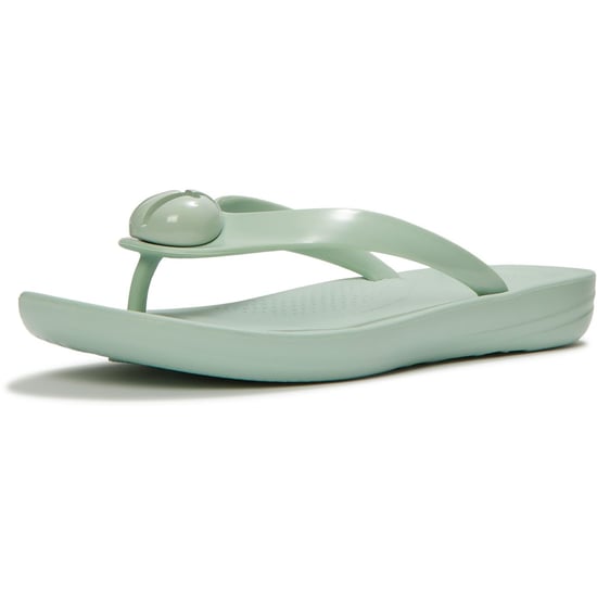 Fitflop iQushion Glossy-Button Polyurethane Women's Mint Whisper Flip Flops - Image 1
