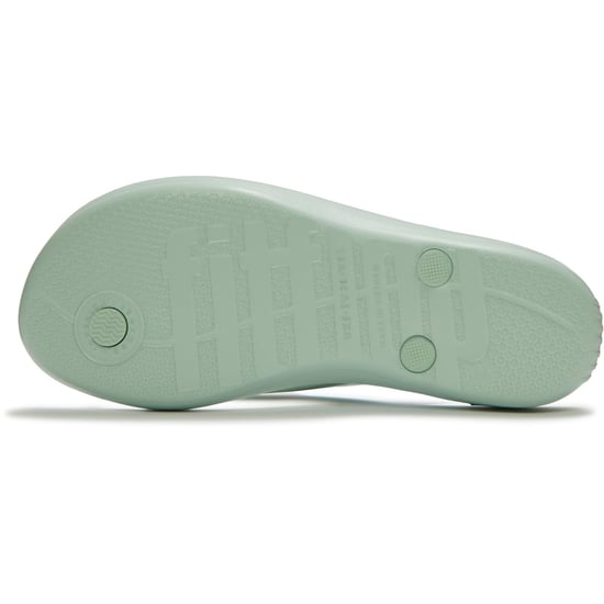 Fitflop iQushion Glossy-Button Polyurethane Women's Mint Whisper Flip Flops - Image 2