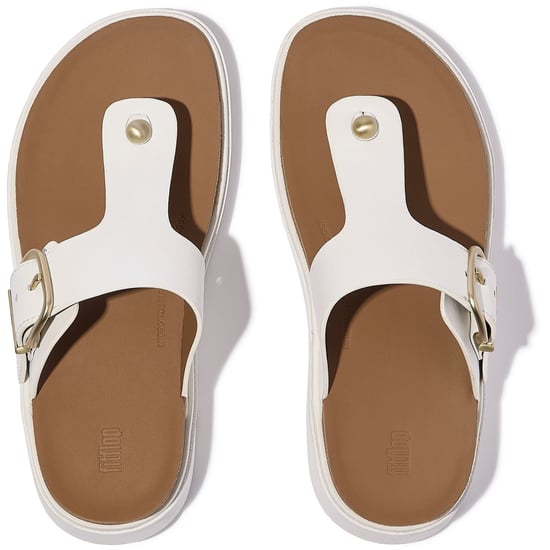 Fitflop Gen-FF Toe-Post Leather Women's Urban White Sandals - Image 3