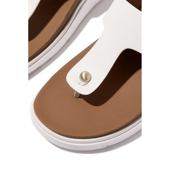 Fitflop Gen-FF Toe-Post Leather Women's Urban White Sandals - Image 5