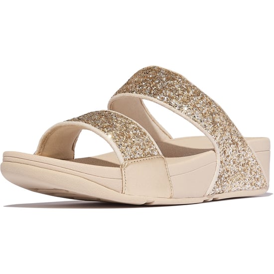 Fitflop Lulu 2 Bar Glitter Polyurethaan Dames Sandalen Platino/Zilver - Image 1