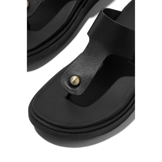 Fitflop Gen-FF Toe-Post Leather Women's Black Sandals - Image 5