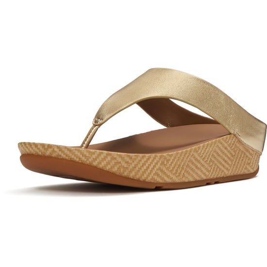 Fitflop Lulu Lux Graphic-Weave Toe-Post Leather Women's Platino Sandals - Image 1