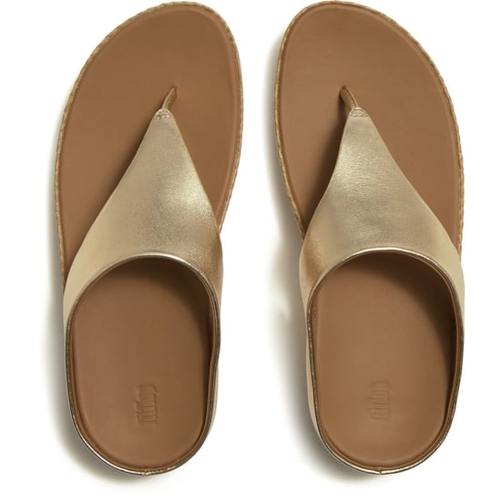 Fitflop Lulu Lux Graphic-Weave Toe-Post Leather Women's Platino Sandals - Image 3