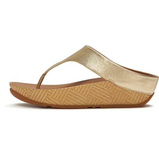 Fitflop Lulu Lux Graphic-Weave Toe-Post Leather Women's Platino Sandals - Image 4