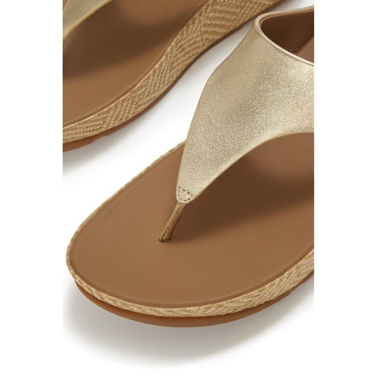 Fitflop Lulu Lux Graphic-Weave Toe-Post Leather Women's Platino Sandals - Image 5