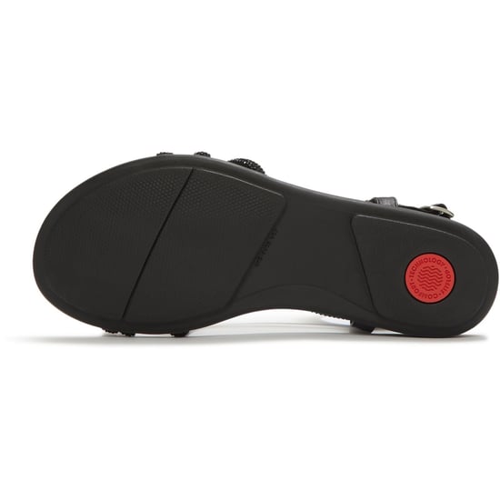 Fitflop Fino Teenpost Leer Dames All Black Sandalen - Image 2
