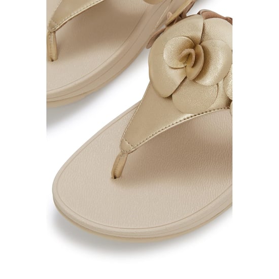 Fitflop Lulu Flower Toe-Post Polyurethane Women's Platino Sandals - Image 5