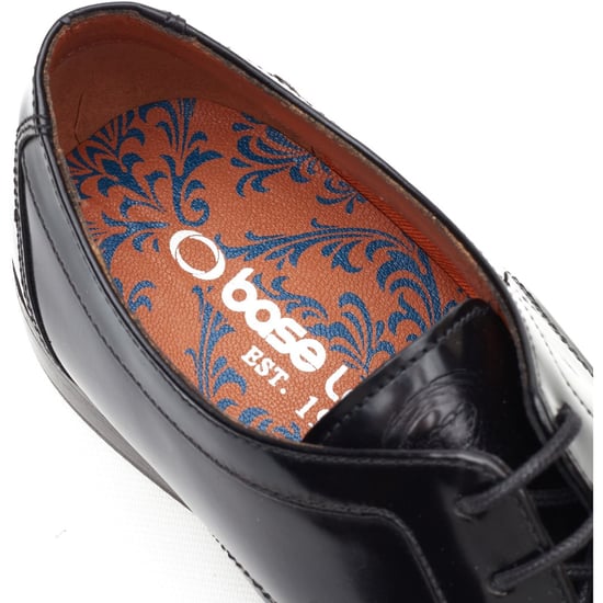 Base London Dome Veterschoenen Leer Heren Hoogglans Zwarte Veterschoenen - Image 6