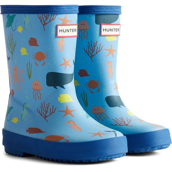 Hunter Kids First Classic Ocean Print Boot Rubber Kid's Amplifying Blue/Dragonfly Blue Wellington Boots - Image 1