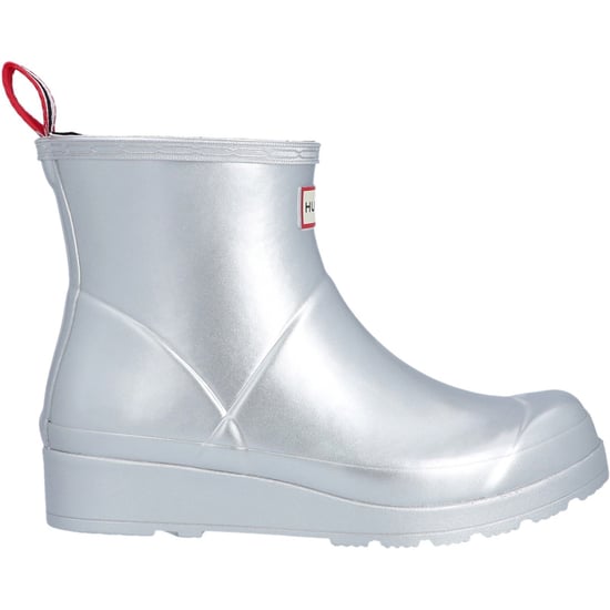 Hunter Play Kort Metallic Rubber Dames Wellington Boots Zilver - Image 2