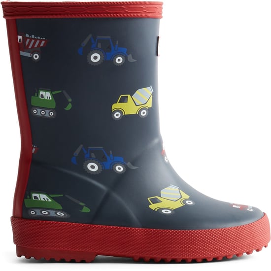 Hunter Kids First Construction Print Boot Rubber Boys's Hunter Navy/Military Red Wellington Boots - Image 4
