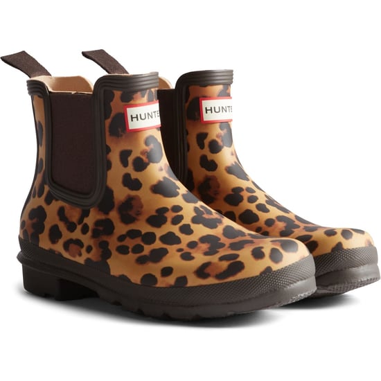 Hunter Original Chelsea Leopard Print Boot Rubber Women's Leopard Print/Chocolate Brown Wellington Boots - Image 1