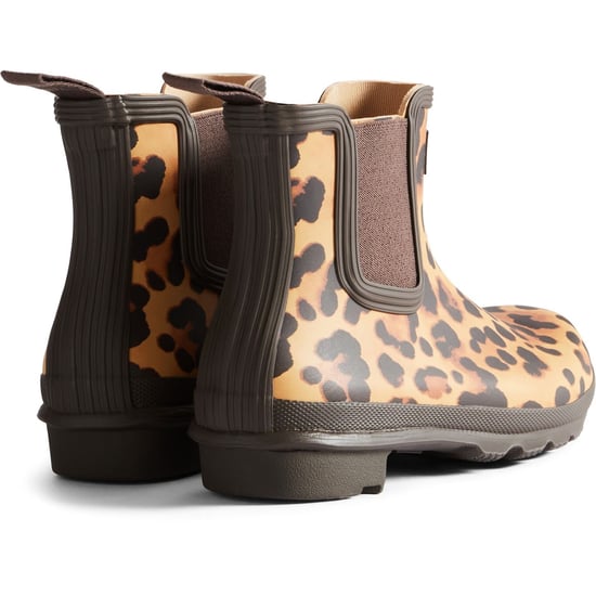 Hunter Original Chelsea Leopard Print Boot Rubber Women's Leopard Print/Chocolate Brown Wellington Boots - Image 2