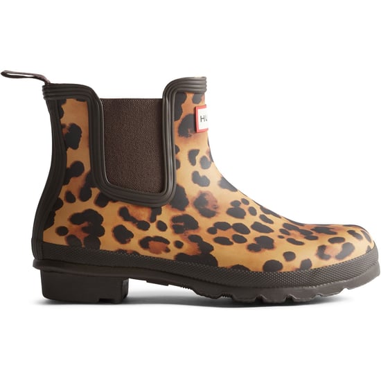 Hunter Original Chelsea Leopard Print Boot Rubber Women's Leopard Print/Chocolate Brown Wellington Boots - Image 4