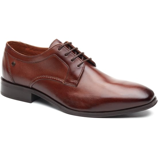 Base London Dome Lace Up Leather Men's Burnt Tan Lace-Up Shoes - Image 1
