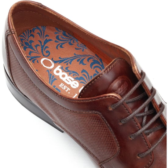 Base London Dome Lace Up Leather Men's Burnt Tan Lace-Up Shoes - Image 6