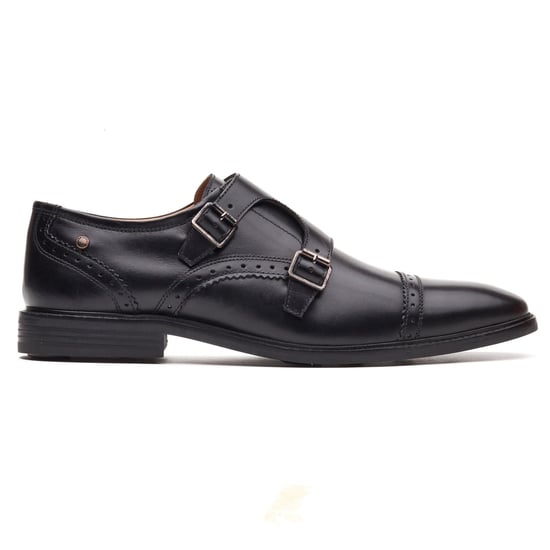 Base London Henley Monk Leather Men's Black Double Monk Shoes - Image 4