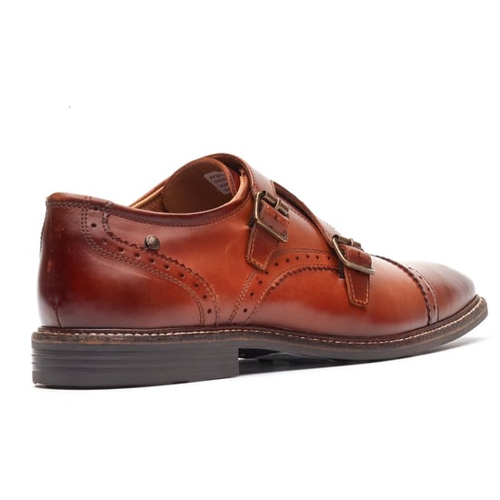 Base London Henley Monk Leather Men's Burnt Tan Double Monk Shoes - Image 2