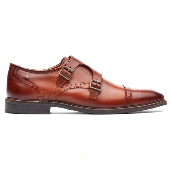 Base London Henley Monk Leather Men's Burnt Tan Double Monk Shoes - Image 5