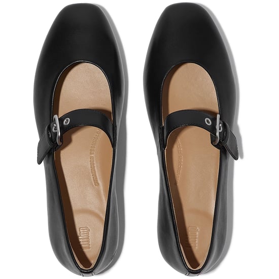 Fitflop Delicato Leren Dames All Black Smalle Fit Schoenen - Image 3