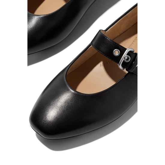 Fitflop Delicato Leren Dames All Black Smalle Fit Schoenen - Image 5