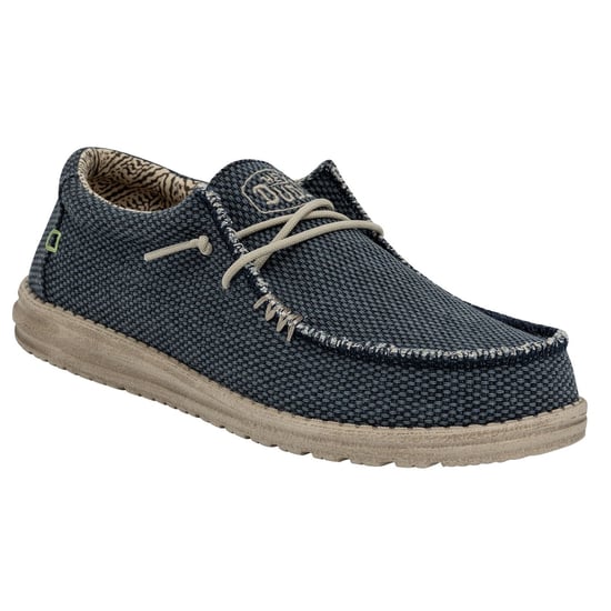 HEYDUDE Wally Gevlochten Polyester Heren Blauwe Nacht Instappers - Image 1