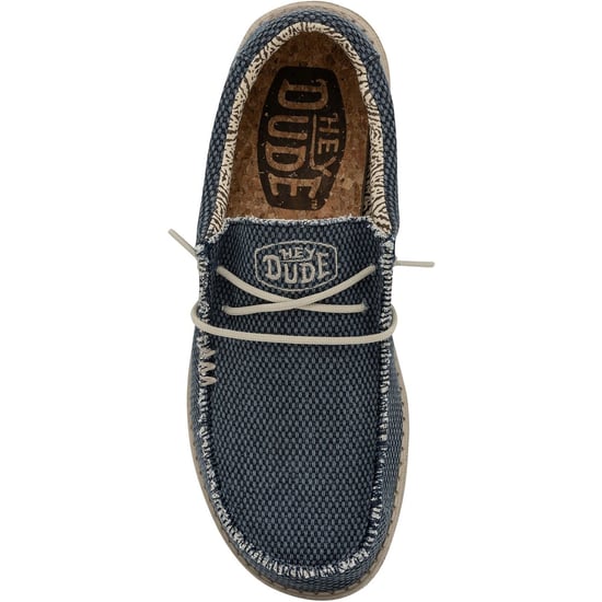 HEYDUDE Wally Gevlochten Polyester Heren Blauwe Nacht Instappers - Image 4