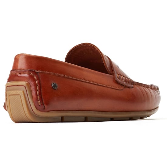 Base London Collins Driver Leather Men's Burnt Tan Loafers - Image 2