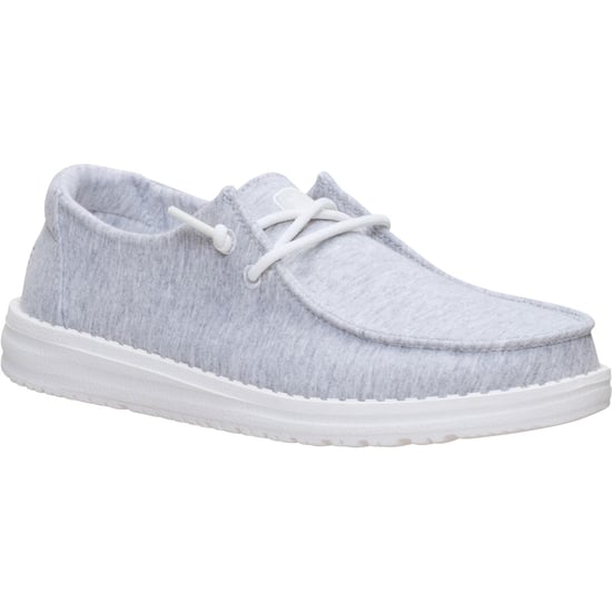 HEYDUDE Wendy Stretch Jersey Textile Women's Light Grey Loafers - Image 1