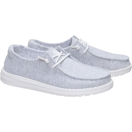 HEYDUDE Wendy Stretch Jersey Textile Women's Light Grey Loafers - Image 3