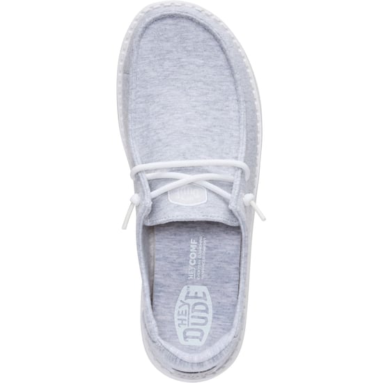 HEYDUDE Wendy Stretch Jersey Textile Women's Light Grey Loafers - Image 5