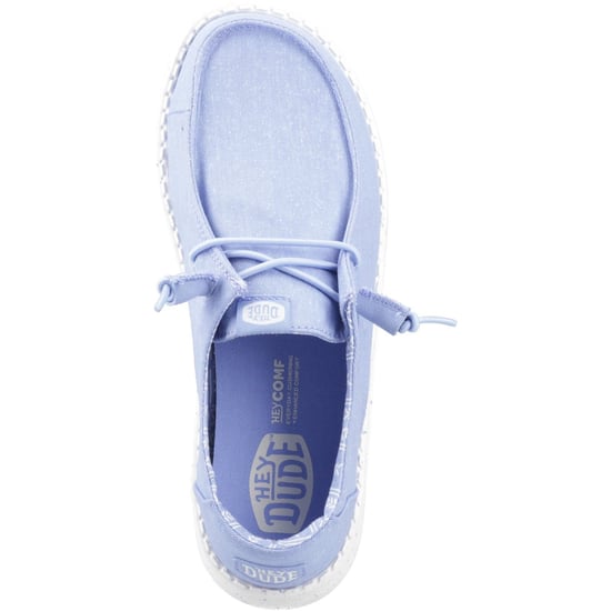 HEYDUDE Wendy Stretch Canvas Textiel Vrouwen Hortensia Blauw Loafers - Image 4