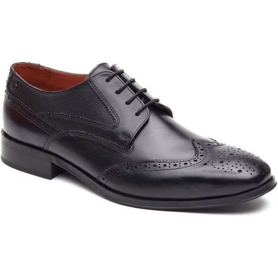 Base London Steeple Brogue Leather Men's Black Brogues Shoes - Image 1