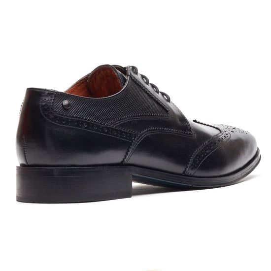 Base London Steeple Brogue Leather Men's Black Brogues Shoes - Image 2