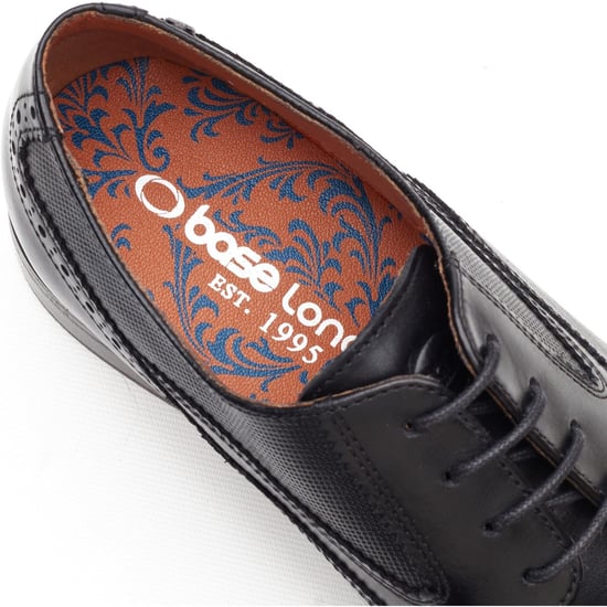Base London Steeple Brogue Leather Men's Black Brogues Shoes - Image 6