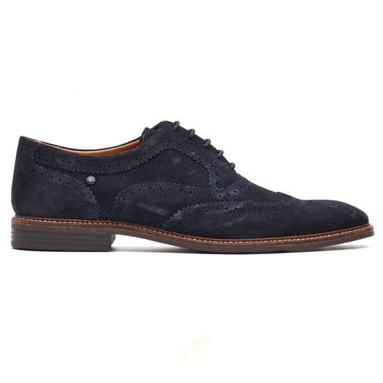 Base London Clarence Brogue Leather Men's Navy Brogues Shoes - Image 5