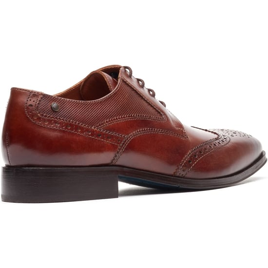 Base London Steeple Brogue Leather Men's Burnt Tan Brogues Shoes - Image 2